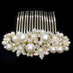 Accesoriu elegant pentru decor par AP022BB Auriu cu cristale si perle